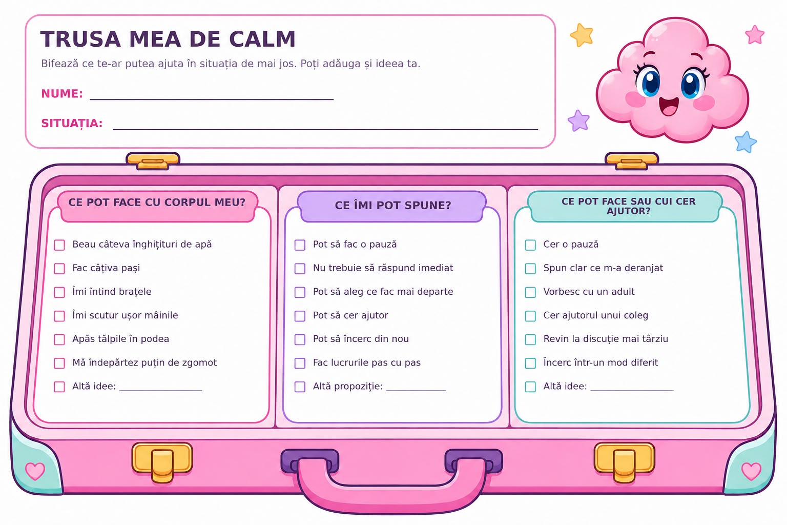 Exemplu de material Pinkie: Trusa mea de calm